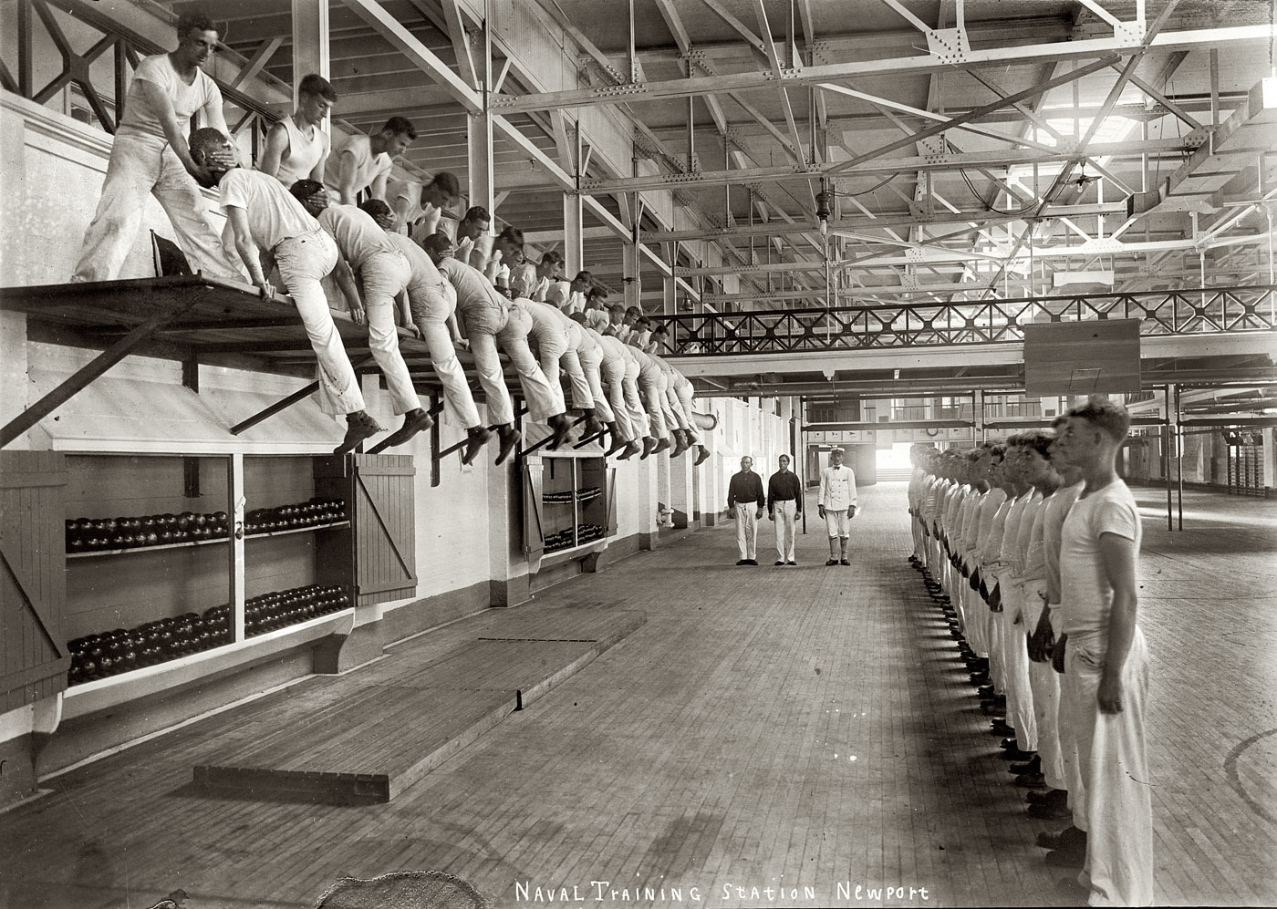 1913. "Naval Training Station at Newport, Rhode Island." View full size. National Photo Company Collection glass negative, Library of Congress.