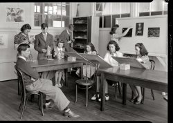 Circa 1940. "Montgomery High School, Maryland." Some of these students also seen here. National Photo Company Collection film negative. View full size.