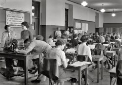 Silver Spring, Maryland. Typing class at Montgomery Blair High School in 1935. 5x7 safety negative, National Photo Company Collection. View full size.