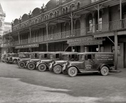 Washington, D.C., circa 1925. "Semmes Motor Co. -- National City Dairy Co. trucks." National Photo Company Collection glass negative. View full size.
