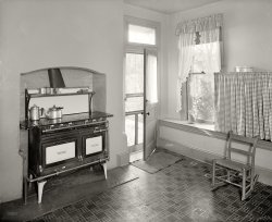 Washington, D.C., circa 1920. "Mrs. Wilson Compton." The sunny Compton kitchen, equipped with a modern gas stove. View full size.