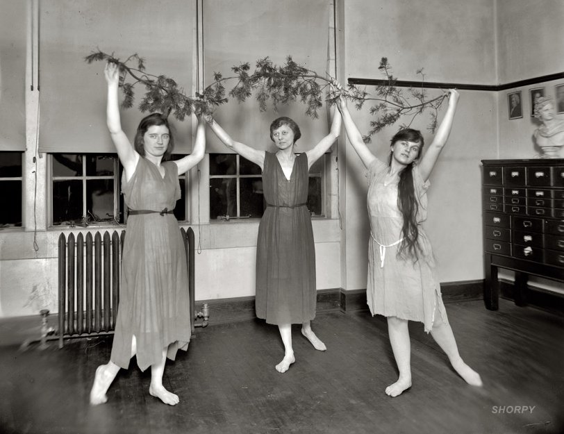 Washington, 1919 or 1920. "Brewer, Taylor, Gram dancing at Wilson Normal." View full size. National Photo Company Collection glass negative.
