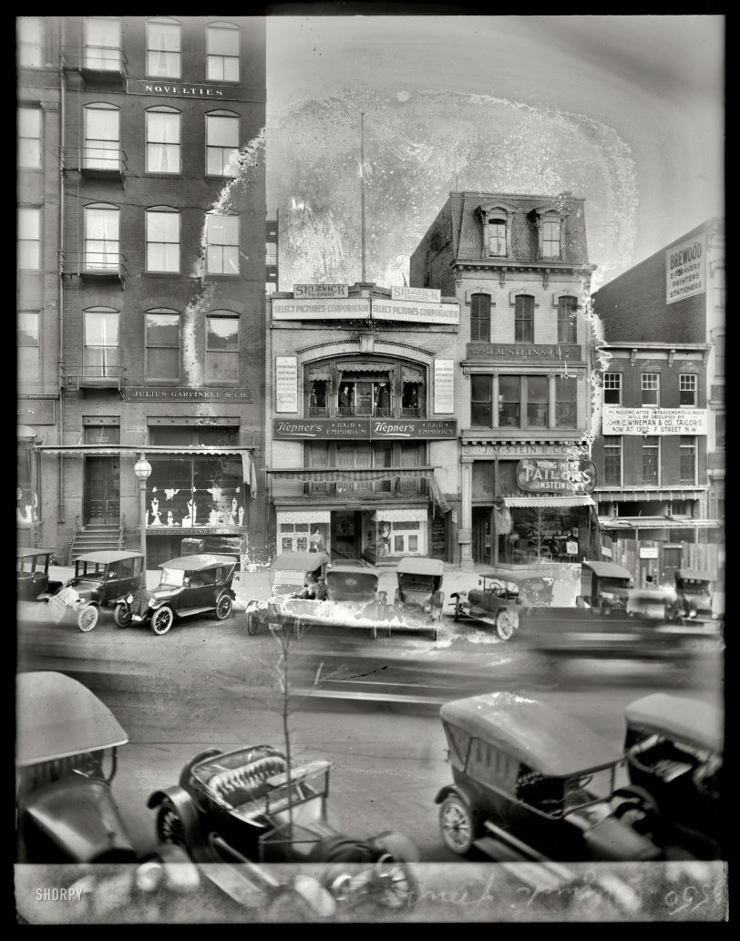 January 1920. Washington, D.C. "Selznick front, Thirteenth Street N.W." National Photo Company Collection glass negative. View full size.
