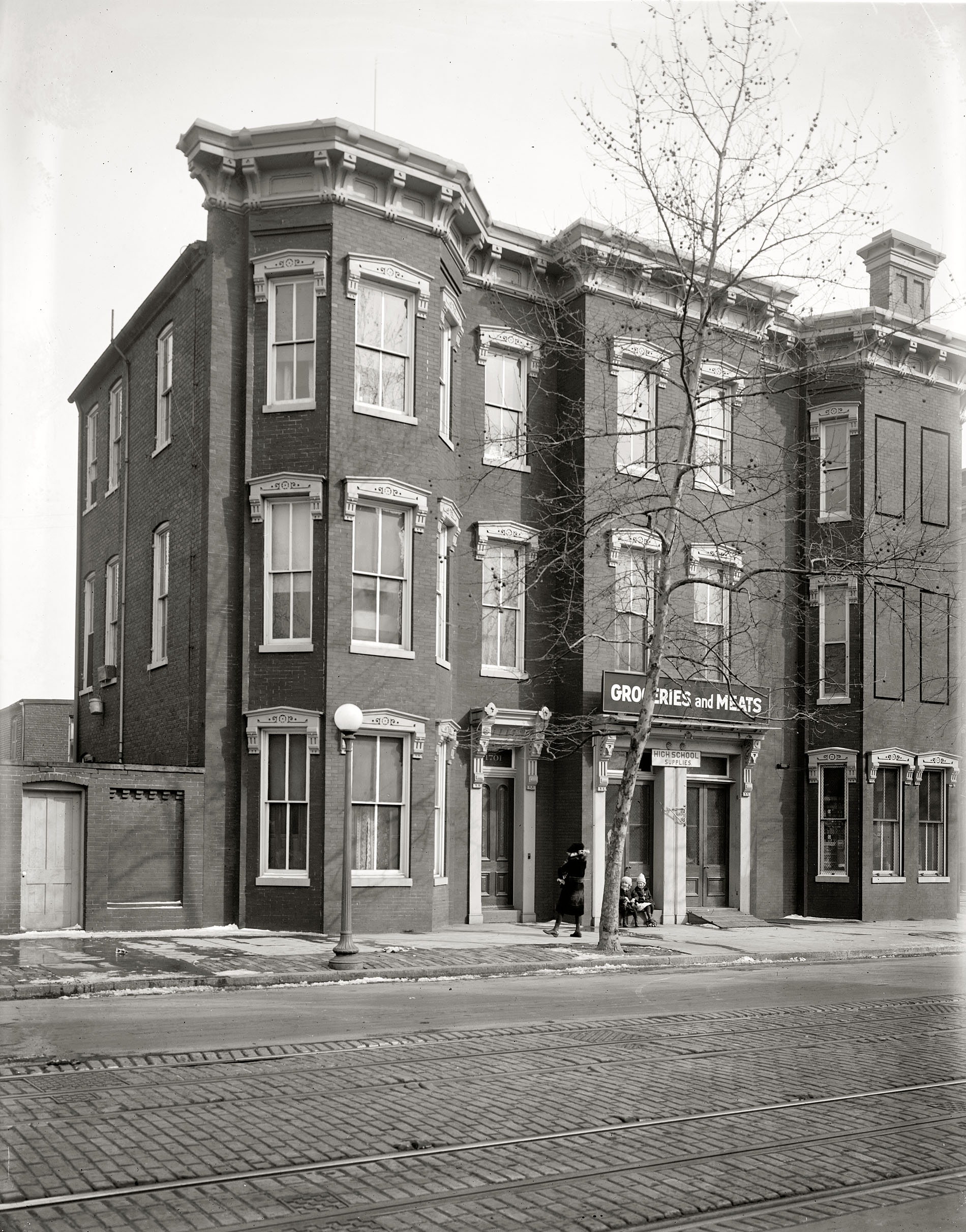 "1701 9th St. N.W., Washington." 1919 or 1920. It seems to be skating weather. National Photo Company Collection glass negative. View full size.