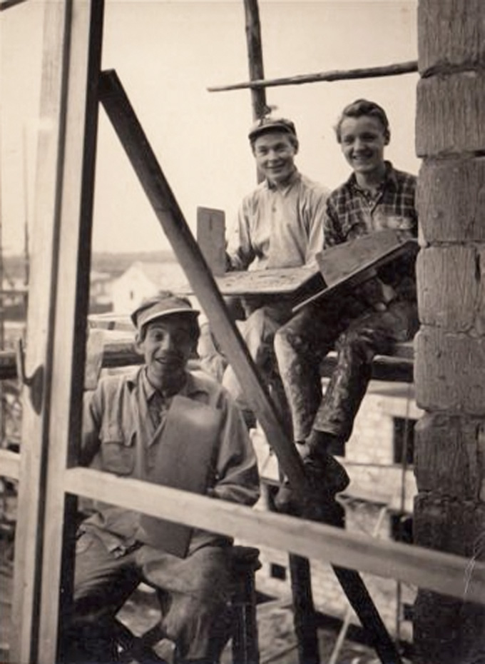 This is a picture of my father, Toon Wegman, and uncle Henk Wegman when they were working in Germany rebuilding after WW2. Lots of Dutch plasterers worked in Germany back then !