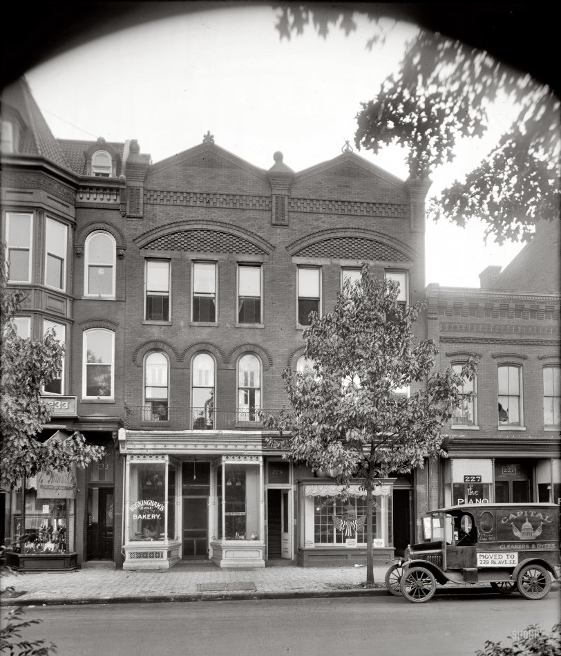 Washington, D.C., circa 1920. "229-31 Pennsylvania Avenue S.E." Capital Cleaners &amp; Dyers in its new home. National Photo glass negative. View full size.
