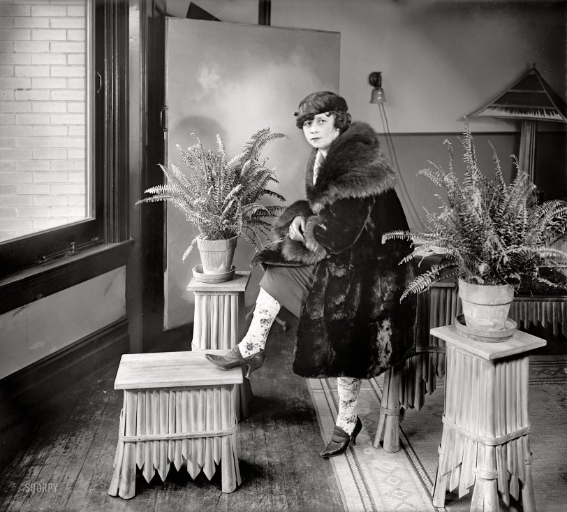 Washington, D.C., December 1920. "Anna Hayden." One in a series of photos featuring these lovely leggings. National Photo Company. View full size.
