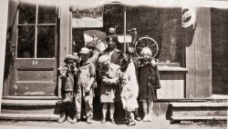 Unknown date, likely around 1920s. Group of kids in front of a bike shop, I'm thinking in Rockland Maine. My wife got several photos from a relative, this picture was included, so I am assuming they are a few relatives of hers here. View full size.
Casting callIt looks like Hal Roach was traveling through Maine. They just need to find a dog.
(ShorpyBlog, Member Gallery)