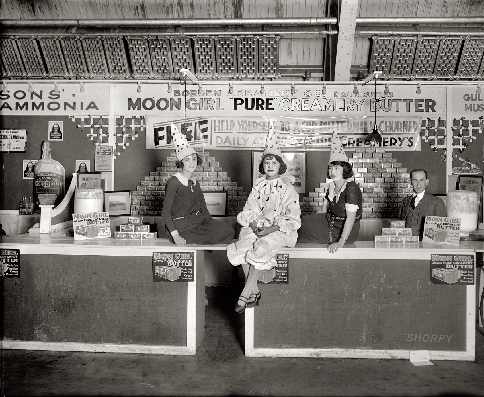Washington, D.C., 1922. "Food Show. Borden Creamery booth." View full size. National Photo Company Collection glass negative, Library of Congress.