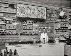 Washington, D.C., circa 1921. "People's Drug store, 31st & M Streets N.W., soda fountain." National Photo Company Collection glass negative. View full size.