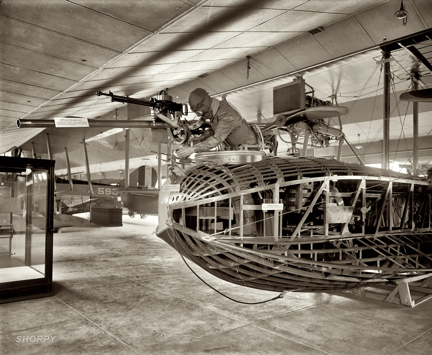Circa 1921. Cutaway model of an F5L flying boat at the Smithsonian Institution in Washington. National Photo Company Collection glass negative. View full size.