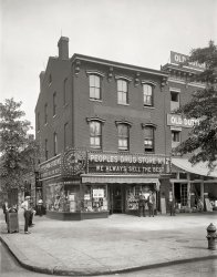 Washington, D.C., circa 1922. "People's Drug Store No. 12, North Capitol and H." National Photo Co. Collection glass negative, 8 x 10 inches. View full size.
