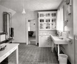 New construction with the latest in kitchens in the Washington, D.C., area circa 1920. National Photo Company Collection glass negative. View full size.