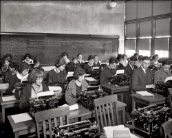 Washington, D.C., circa 1923. "Eastern High School typewriting class." National Photo Company Collection glass negative. View full size.