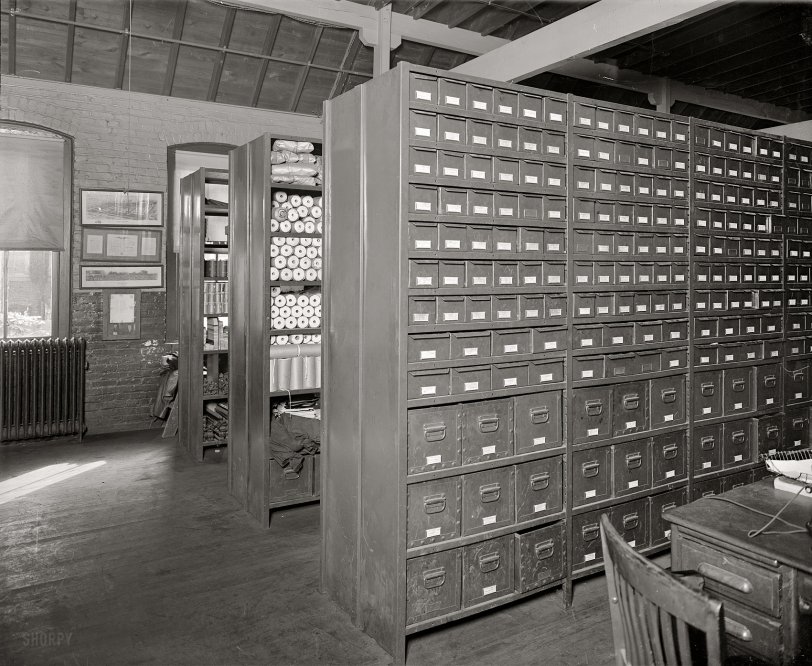 Another look at the operations of the Chesapeake &amp; Potomac Telephone Co. in Washington circa 1925. National Photo Co. glass negative. View full size.
