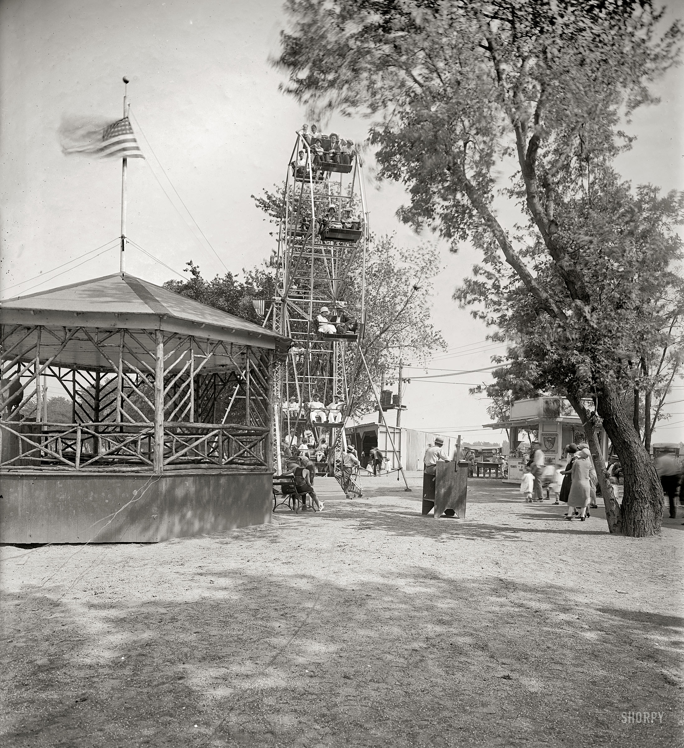 Circa 1925. "Arlington Beach." An amusement park in the general vicinity of today's Pentagon, removed in 1929 to make way for an airport expansion. National Photo Company Collection glass negative. View full size.