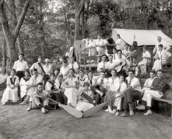 Washington, D.C., 1915. "Klassy Kamp group." A summer camp on the banks of the Potomac. National Photo Company Collection glass negative. View full size.