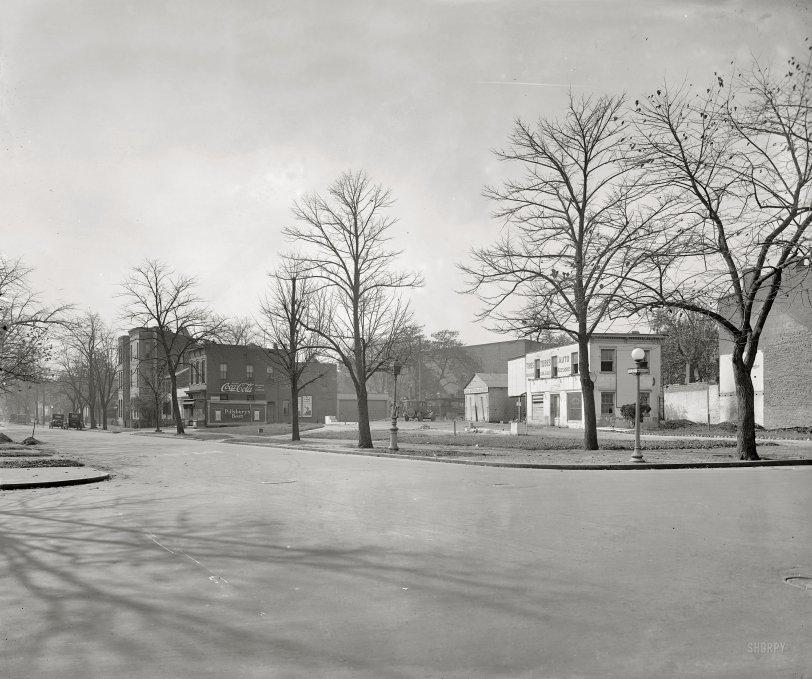Washington, D.C., circa 1925. "Street scene, Massachusetts Avenue and 2nd Street N.W." A nice sort of ambient view of nothing in particular. If you listen very carefully you can hear a dog barking in the distance. View full size.

