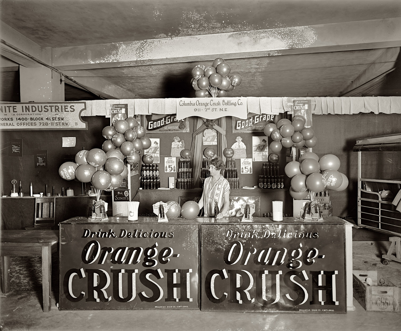 Washington, D.C., 1926. "Industrial Exposition. Orange Crush." A literally moldy oldie. View full size. National Photo Company Collection glass negative. If you're a fan of these Washington Industrial Expo photos, stay tuned.
