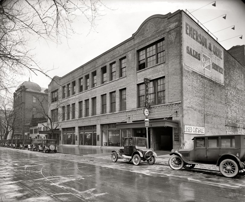 Washington, D.C., circa 1926. "Buick Motor Co. Emerson &amp; Orme garage, M Street." National Photo Company Collection glass negative. View full size.
