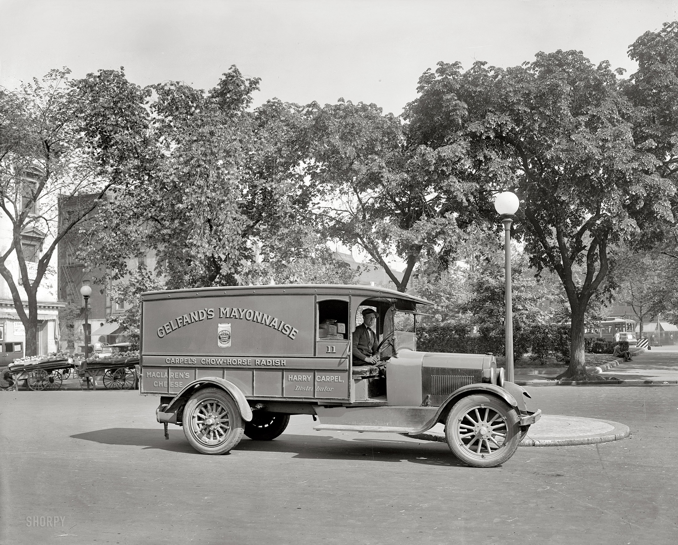 Washington, D.C., circa 1926. "Semmes Motor Co. -- Gelfand's truck." There is of course dignity in all work. But still, I'm glad I don't have to tell people that "I drive the mayonnaise wagon." National Photo glass negative. View full size.