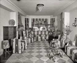 Washington circa 1924. Living room of a model apartment at Cathedral Mansions. Take that, Ikea! View full size. National Photo Company glass negative.