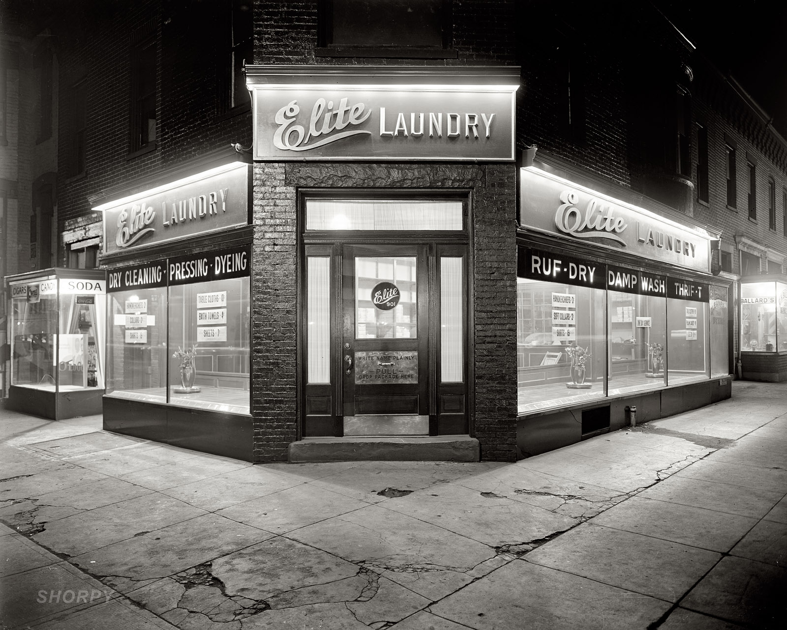 "Palace Laundry." The Elite Laundry in Washington circa 1924. View full size. National Photo Company Collection glass negative. The Elite today.