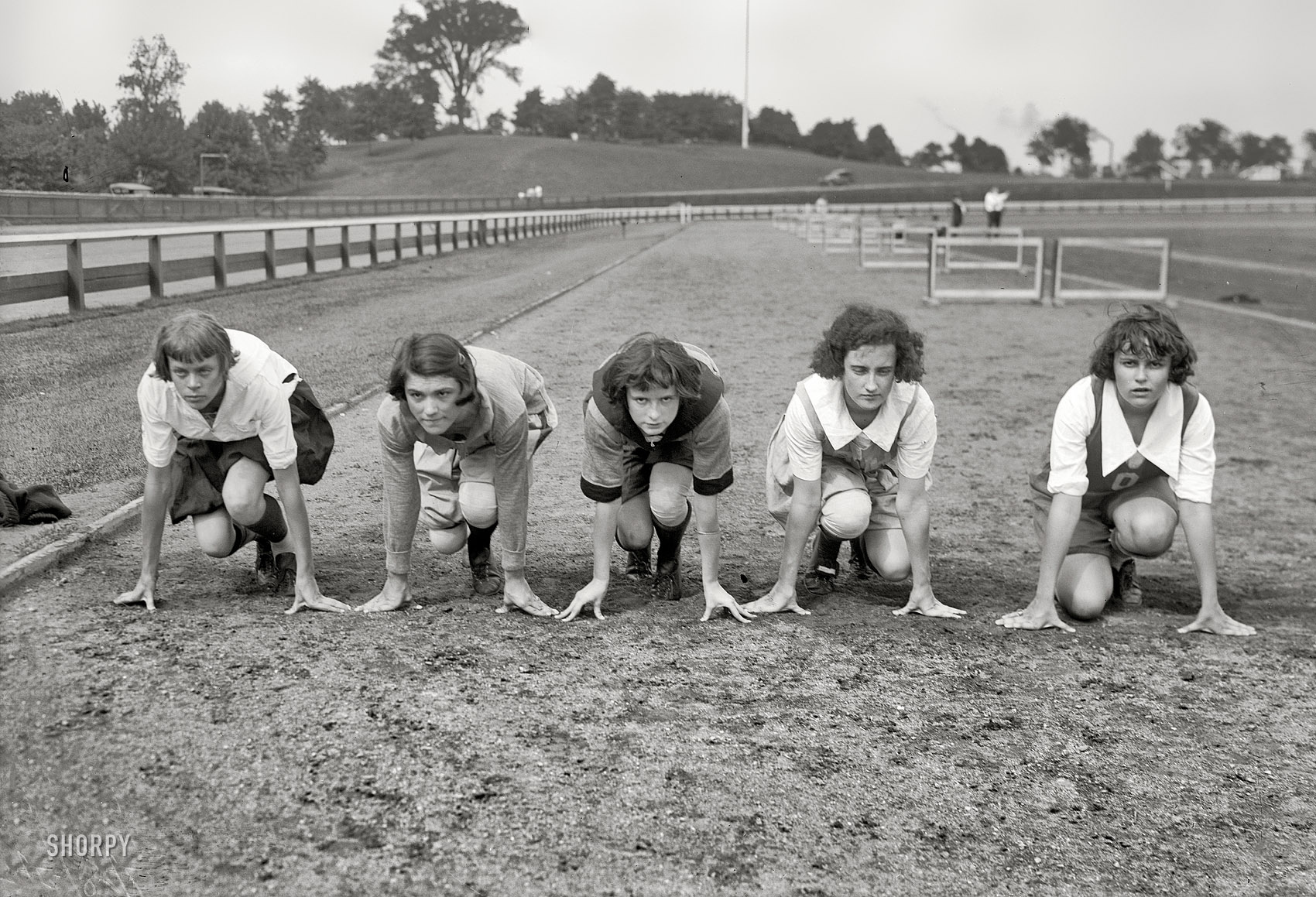July 29, 1922. Newark, New Jersey. "Girl athletes to sail on Aquitania. Stine, Sabie, Gilliland, Batson, Snow." Contestants bound for Paris, France, and the first international track meet for women. Bain News Service. View full size.