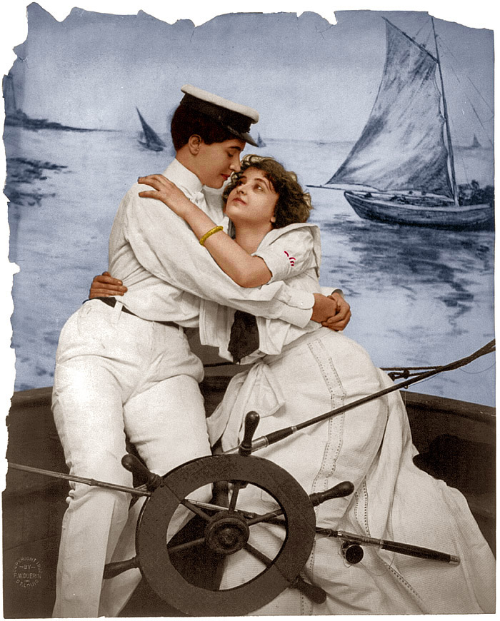 This is a colorized version of Ahoy, Mate: 1902 . View full size.
