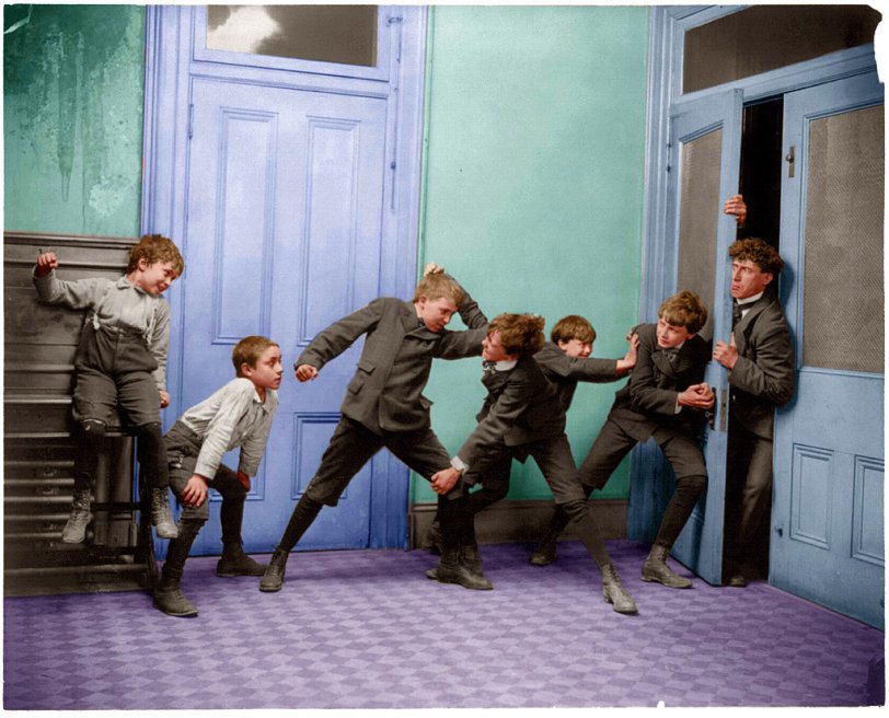 This is a colorized version of Kids in the Hall: 1902. View full size
