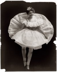 A well-rounded young lady in dancing costume as photographed in the studio of Fitz Guerin in 1902, the year before his death. View full size.