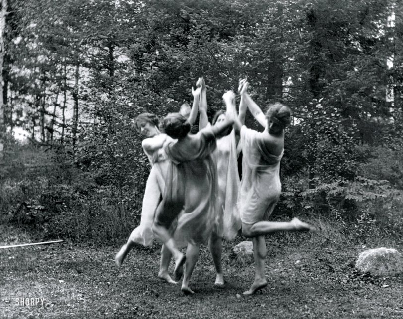 Circa 1915. "Four dancing figures." Gelatin silver print by the pioneering Washington, D.C., photographer Frances Benjamin Johnston. View full size.
