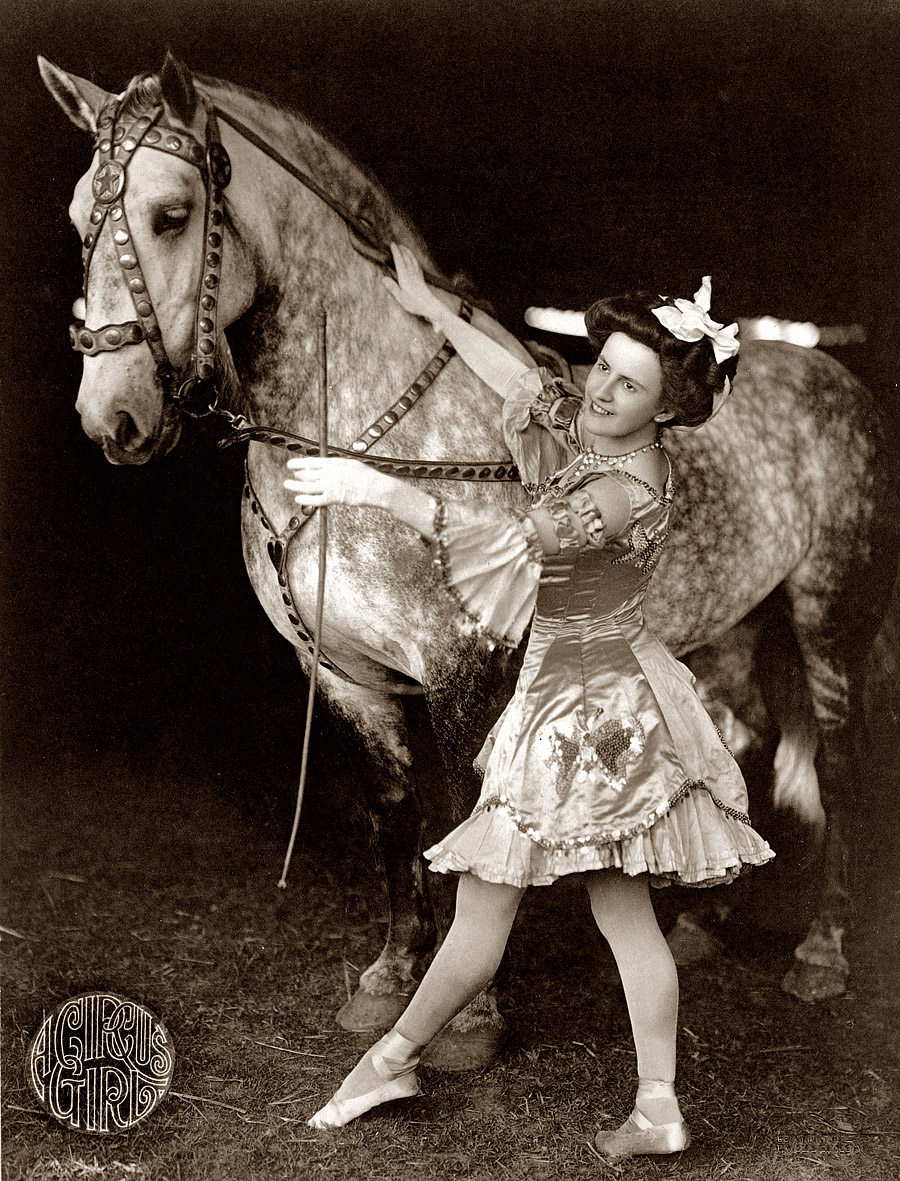 "A Circus Girl." 1908 photograph by Frederick W. Glasier of Brockton, Massachusetts. View full size.