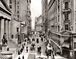 Wall Street east from Nassau Street, 1911. View full size. Irving Underhill.