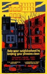 A 1937 Works Progress Administration/Federal Art Project poster asking New Yorkers to keep the premises clean. View full size. Now a fine-art print.