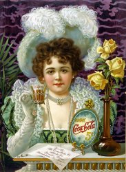 A Coca-Cola chromolithograph from the 1890s. View full size. Now available as a Juniper Gallery Fine-Art Print in three delicious and refreshing sizes. Coca-Cola is a registered trademark of the Coca-Cola Company.