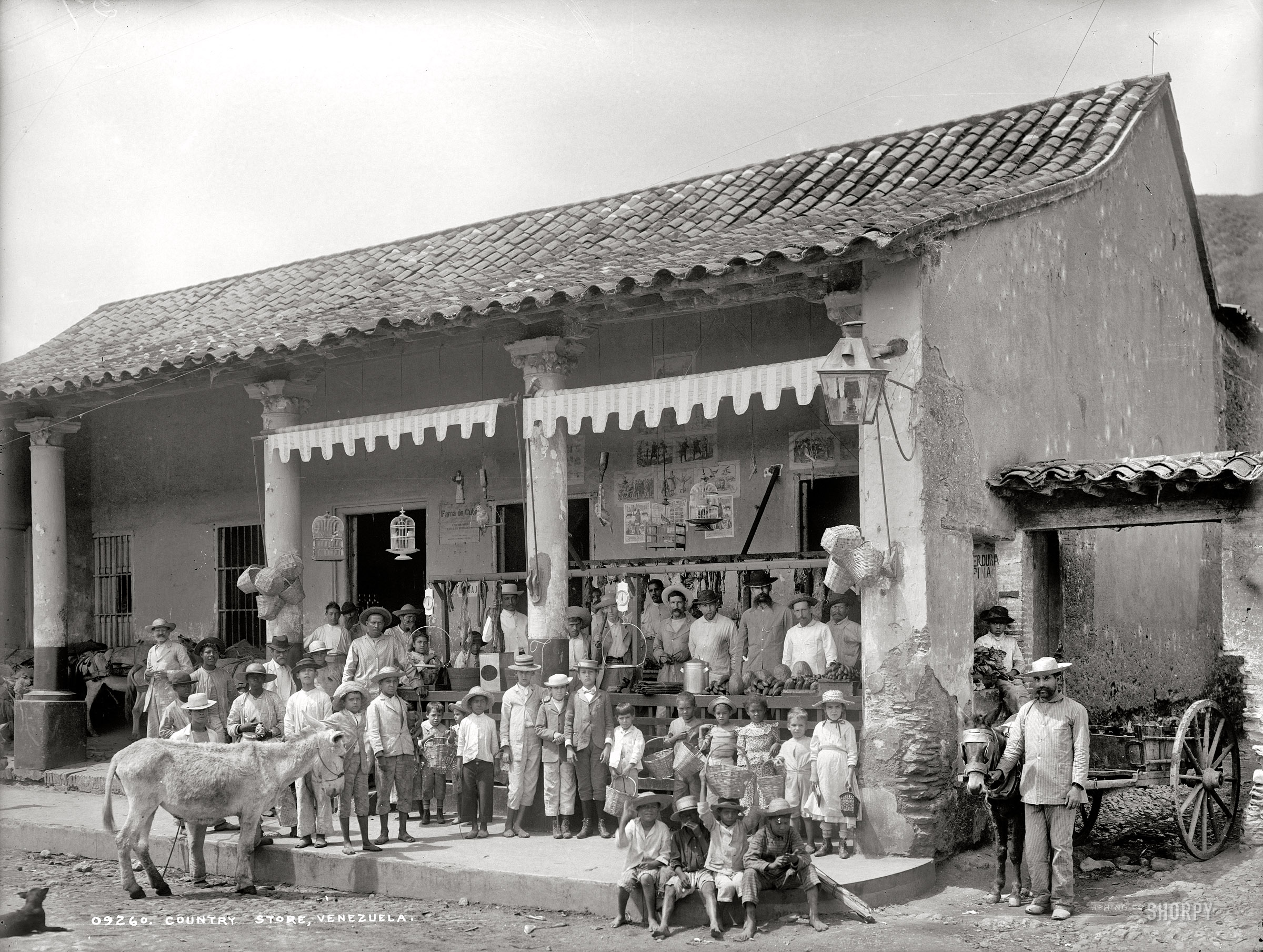 Circa 1905. "Country store, Venezuela." 8x10 inch dry plate glass negative, Detroit Publishing Company. View full size.