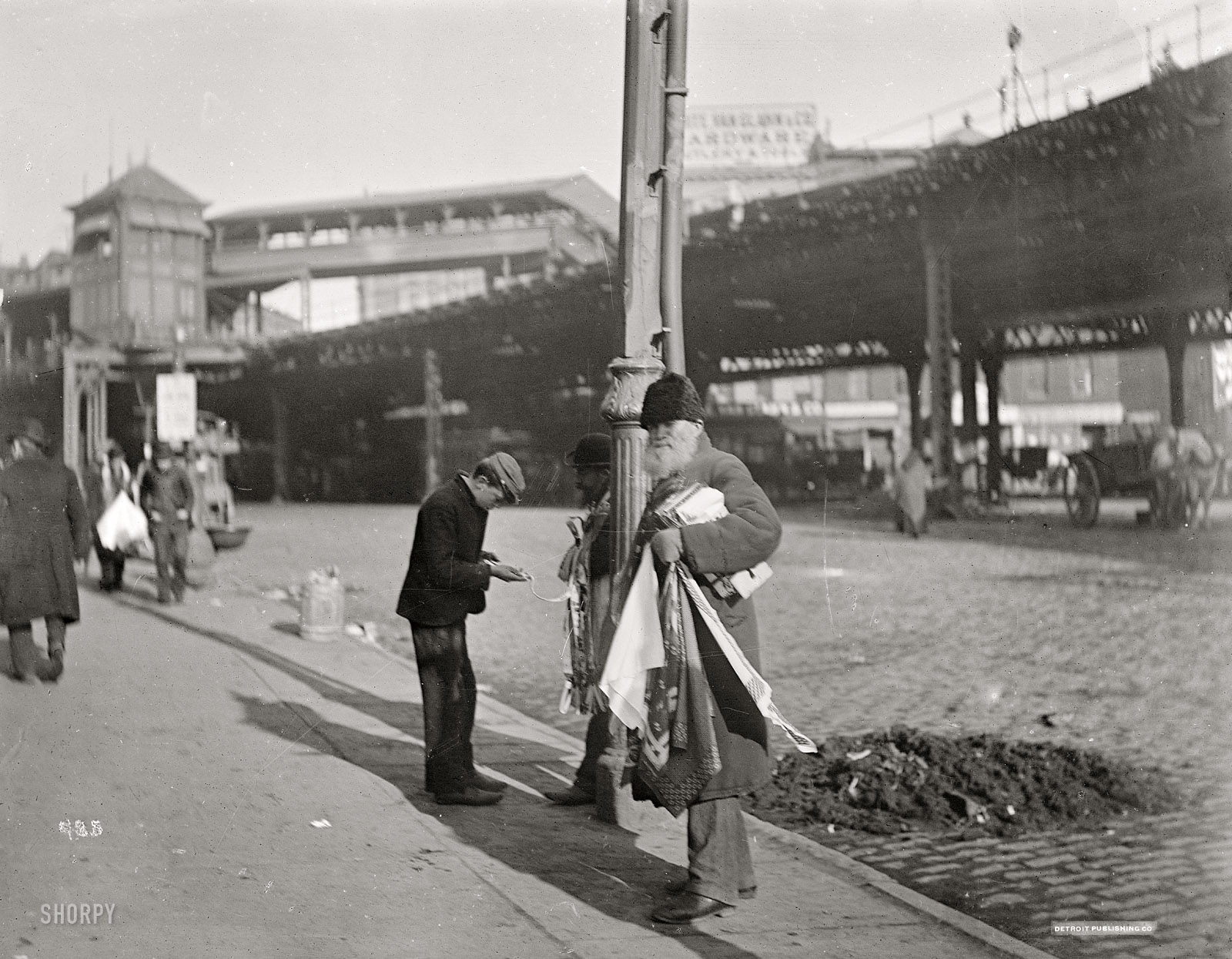 Circa 1900. "Street haberdashery, New York." Detroit Publishing Company glass negative; photo by Byron. View full size.