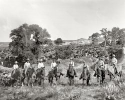 Circa 1901. "A group of Texas cowboys." Including the nattily attired gent from the chuck wagon scene. Photo by William Henry Jackson. View full size.
