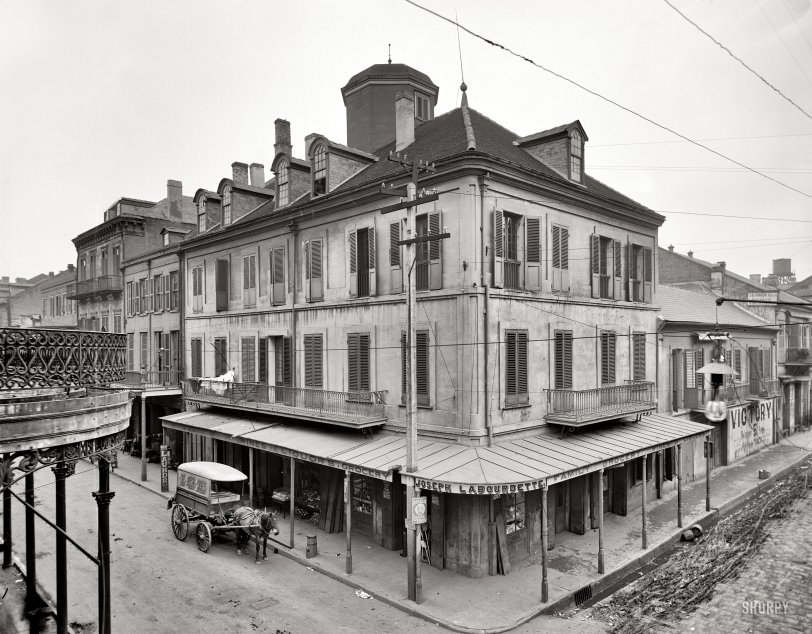 New Orleans circa 1905. "Napoleon House, Chartres Street." 8x10 inch dry plate glass negative, Detroit Publishing Company. View full size.

