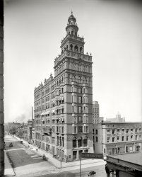 Toledo, Ohio, circa 1905. "Nasby Building." An architectural confection needing only a bride and groom stuck on top. Detroit Publishing Co. View full size.