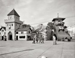 Cleveland, Ohio, circa 1905. "Chateau-Alfonse and Old Shoe, Luna Park." 8x10 inch dry plate glass negative, Detroit Publishing Company. View full size.