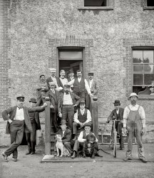 New York circa 1900. "Stewards and nurses, Brooklyn Navy Yard hospital." 8x10 inch dry plate glass negative, Detroit Publishing Company. View full size.