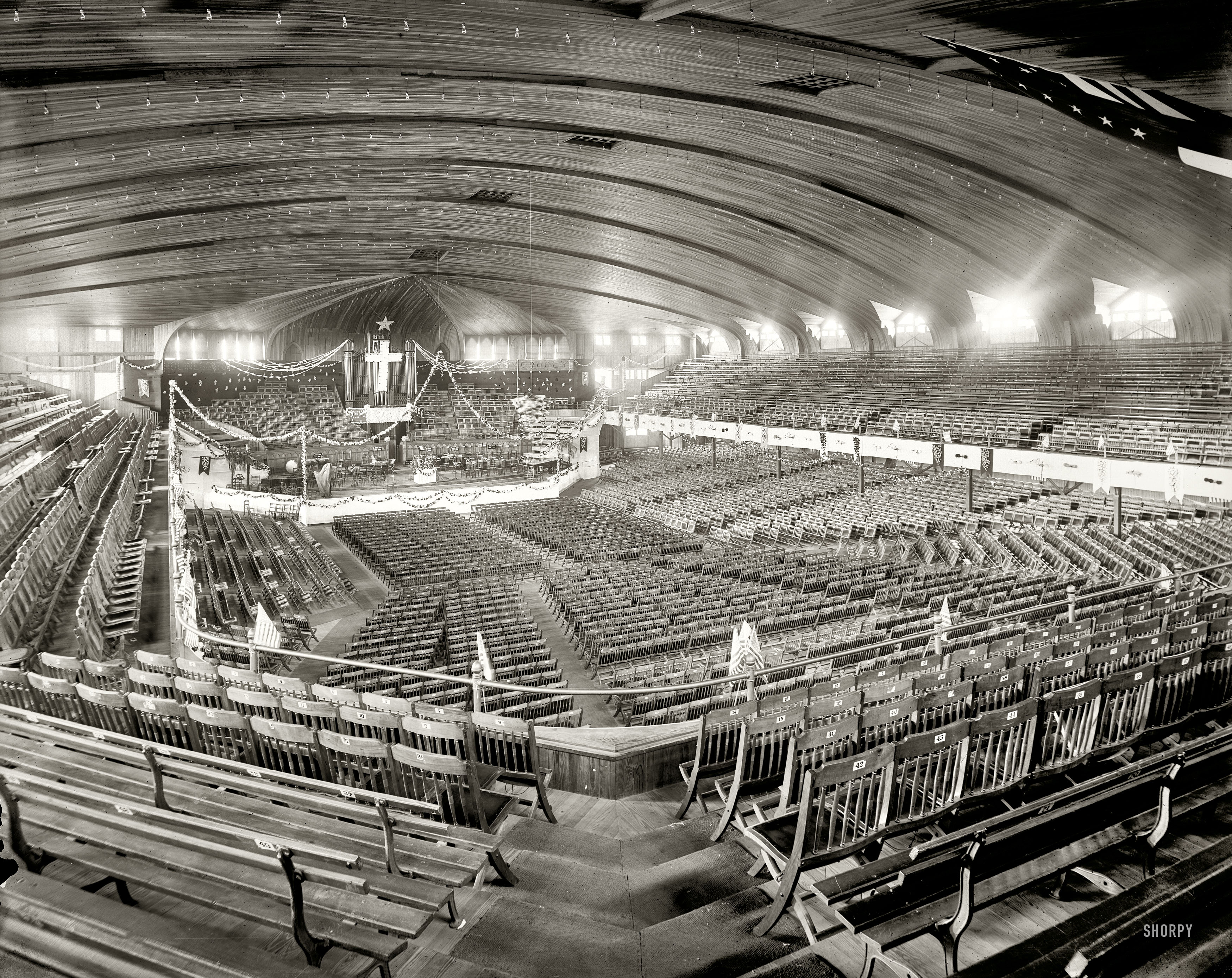 Ocean Grove, New Jersey, circa 1900-1910. "Interior of auditorium." 8x10 inch dry plate glass negative, Detroit Publishing Company. View full size.