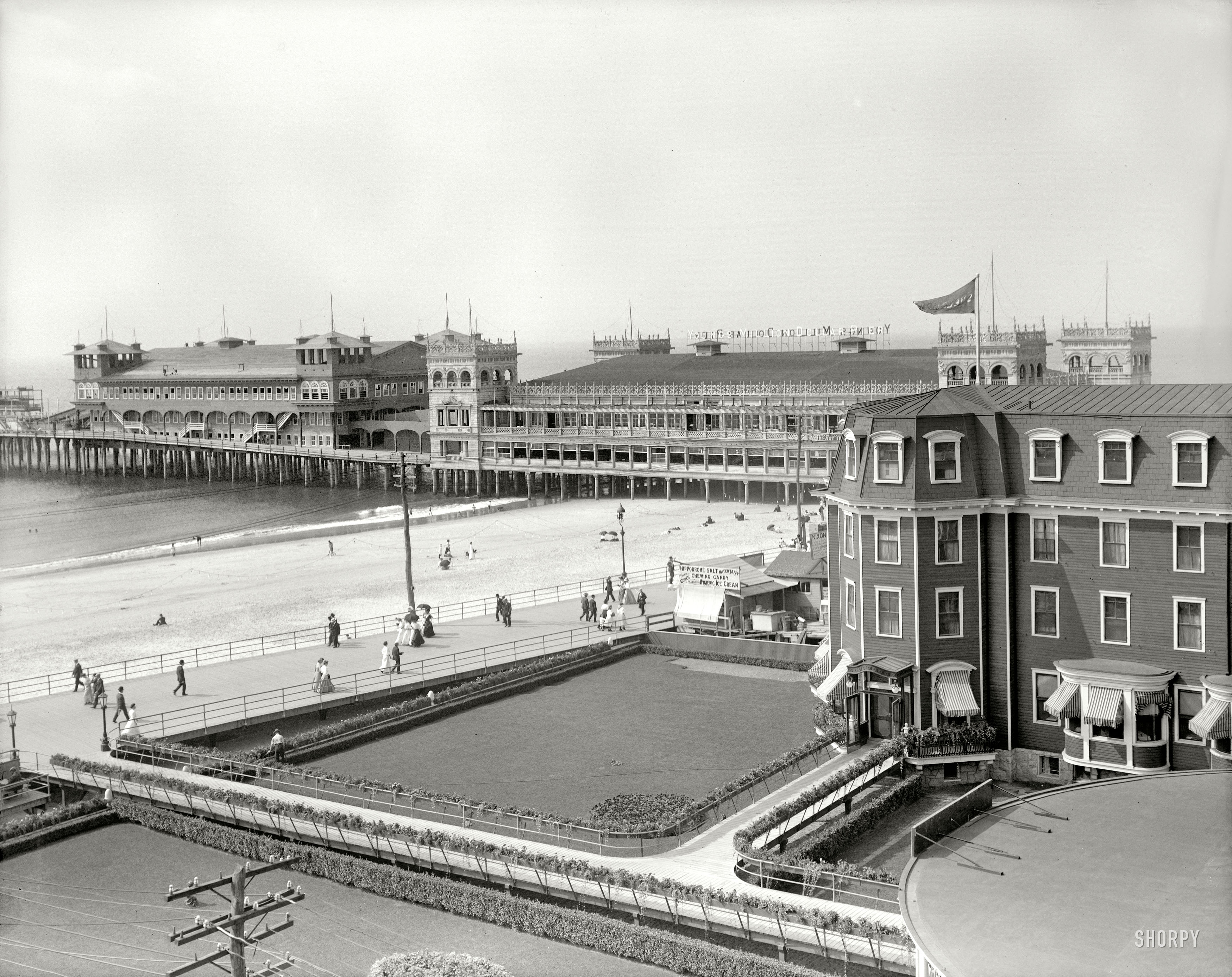 Glimpses of a lost world circa 1905. "Young's Million Dollar Pier, Atlantic City." 8x10 inch dry plate glass negative, Detroit Publishing Company. View full size.