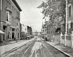 Portsmouth, New Hampshire, circa 1910. "Congress Street." 8x10 inch dry plate glass negative, Detroit Publishing Company. View full size.