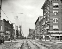 Little Rock, Arkansas, circa 1910. "Main Street north from Sixth." 8x10 inch dry plate glass negative, Detroit Publishing Company. View full size.