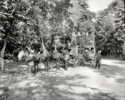 June 23, 1898. Niagara Falls, New York. "A Hold Up. Pawnee Bill's Wild West Co." 8x10 inch dry plate glass negative, Detroit Publishing Company. View full size.