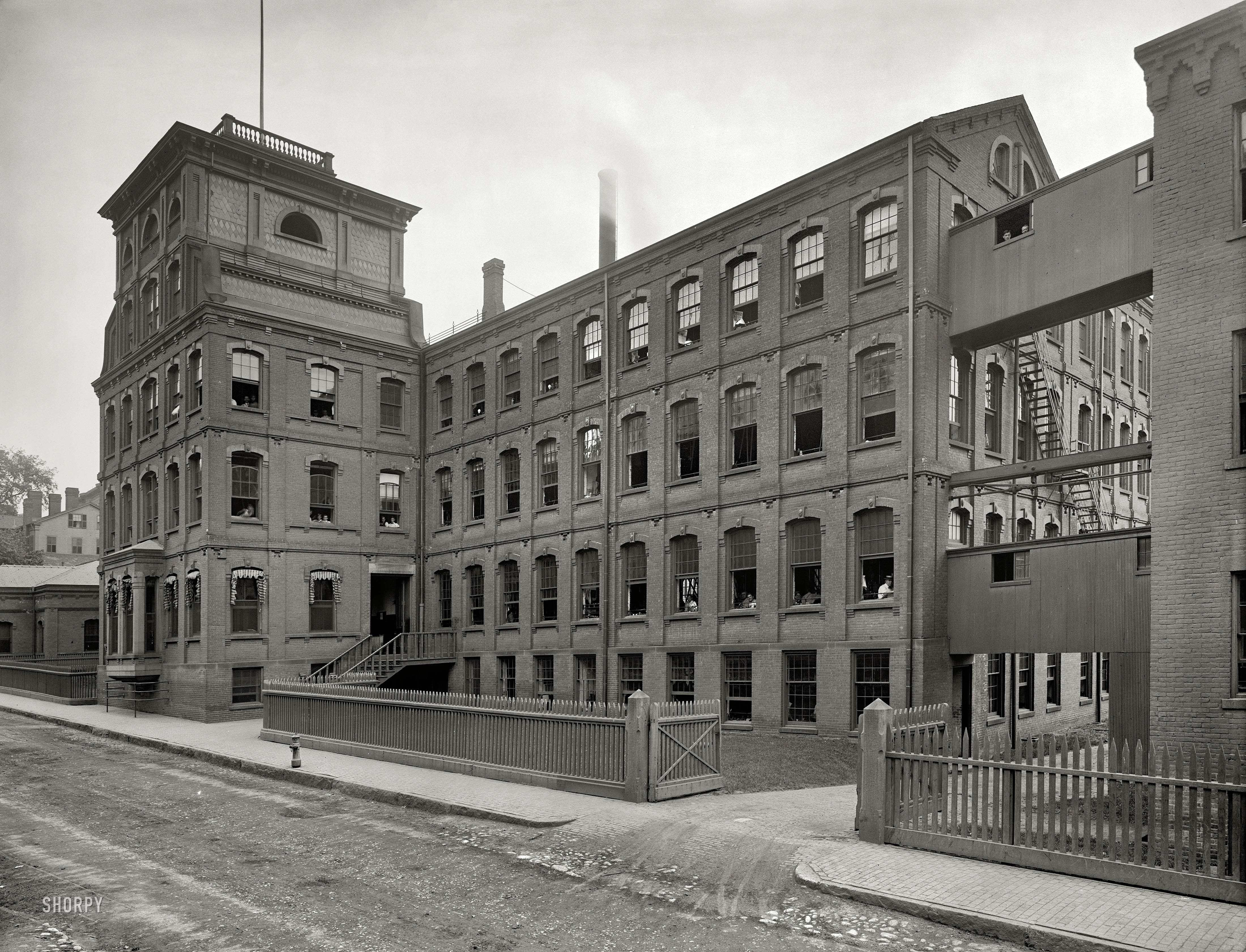 Springfield, Massachusetts, circa 1908. "Smith & Wesson factory." 8x10 inch dry plate glass negative, Detroit Publishing Company. View full size.