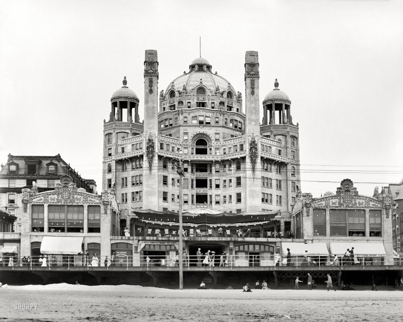 Atlantic City, New Jersey, circa 1908. "Marlborough-Blenheim Hotel." All this needs is some icing and a bride and groom on top. View full size.

